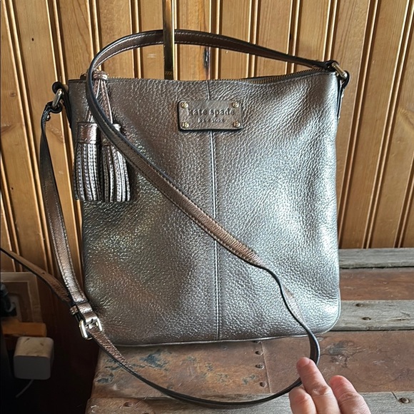 Kate Spade Silver/Bronze Leather Crossbody Bag - Picture 3 of 7